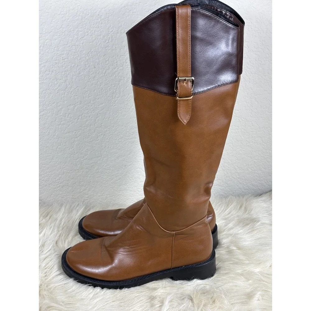 Torgeis Desiree Riding Boots 9 Chestnut Brown Knee‎ High Leather Equestrian Chic